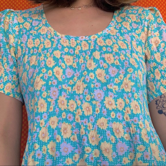 🌼70s/80s RIBBED DAISY FROCK DRESS🌼 - Picture 2 of 4